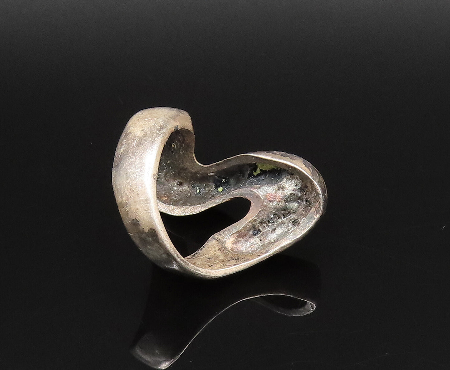 MEXICO 925 Silver  Vintage Modernist Twisted Abstract Ring Sz 6.5  RG25921