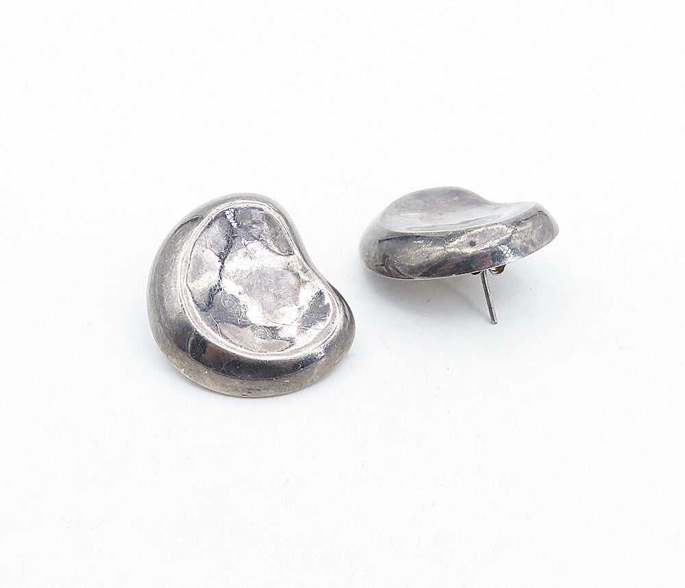925 Sterling Silver  Vintage Oxidized Hollow Design Drop Earrings  EG2140