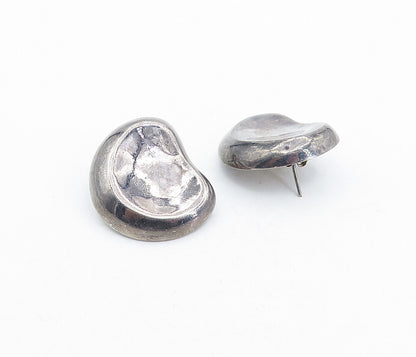 925 Sterling Silver  Vintage Oxidized Hollow Design Drop Earrings  EG2140