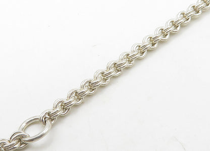 925 Sterling Silver  Vintage Shiny Elephant Charmed Chain Bracelet  BT8526