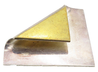MEXICO 925 Sterling Silver  Vintage Two Tone Folded Smooth Brooch Pin  BP3750