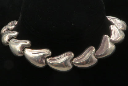 MEXICO 925 Sterling Silver  Vintage Dark Tone Hinge Chain Necklace  NE2412