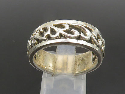 925 Sterling Silver  Vintage Swirl Vine Cut Out Band Ring Sz 10.5  RG24375
