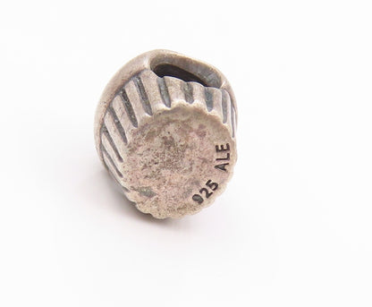 925 Sterling Silver Vintage Pendant PANDORA Dark Tone Cupcake Charm  PT23947