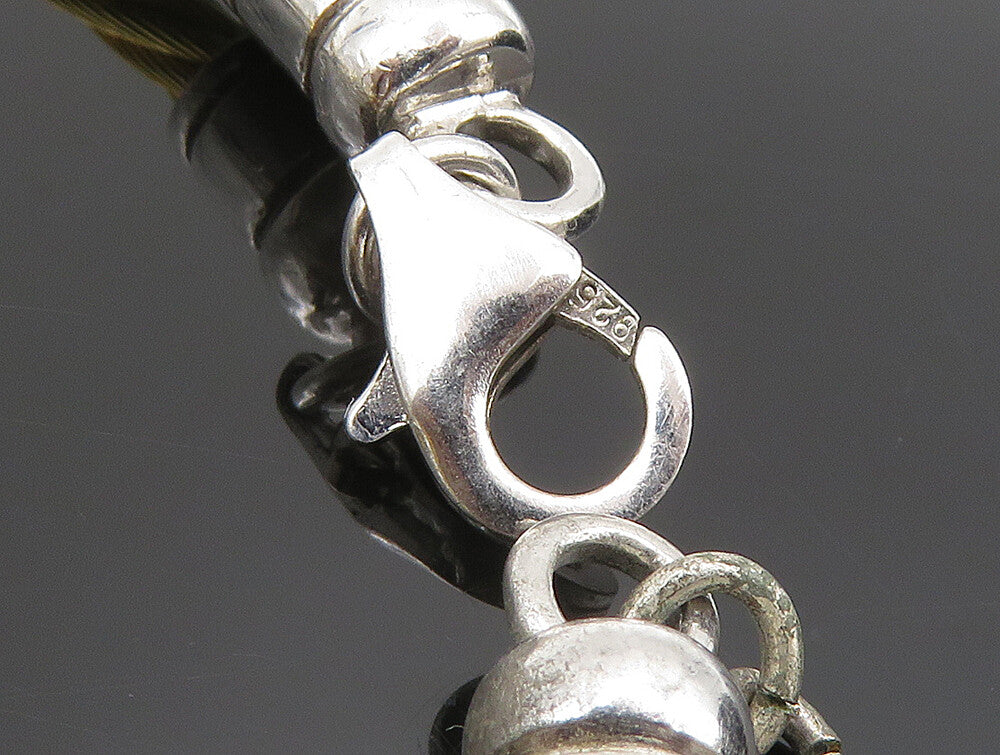 925 Silver  Vintage Genuine Diamonds Love Heart Gold Plated Bracelet  BT9346