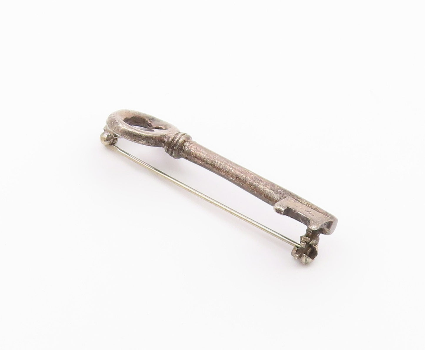 925 Sterling Silver  Vintage Minimalist Missing Key Brooch Pin  BP9834