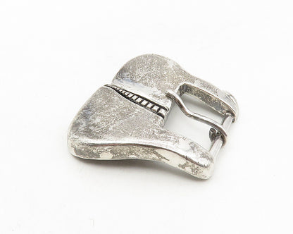 925 Sterling Silver  Vintage Shiny Chiseled Design Belt Buckle  TR1655