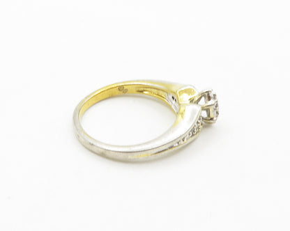 925 Sterling Silver  Vintage Genuine Diamonds Shiny Band Ring Sz 7  RG19754