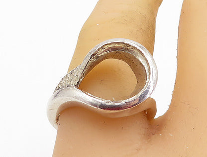 925 Sterling Silver  Vintage Shiny Textured Loop Swirl Band Ring Sz 7.5 RG7479