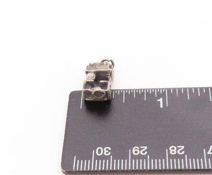 925 Sterling Silver Vintage Pendant Dark Tone Willys Military Jeep Charm PT25128