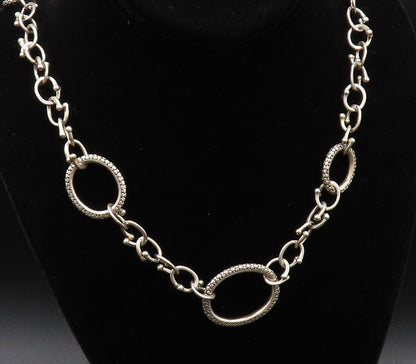 MICHAEL DAWKINS 925 Silver  Vintage Graduated Dotted Circle Necklace  NE3970