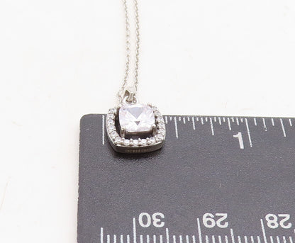 925 Sterling Silver  Prong Set Sparkling Cubic Zirconia Chain Necklace  NE2046
