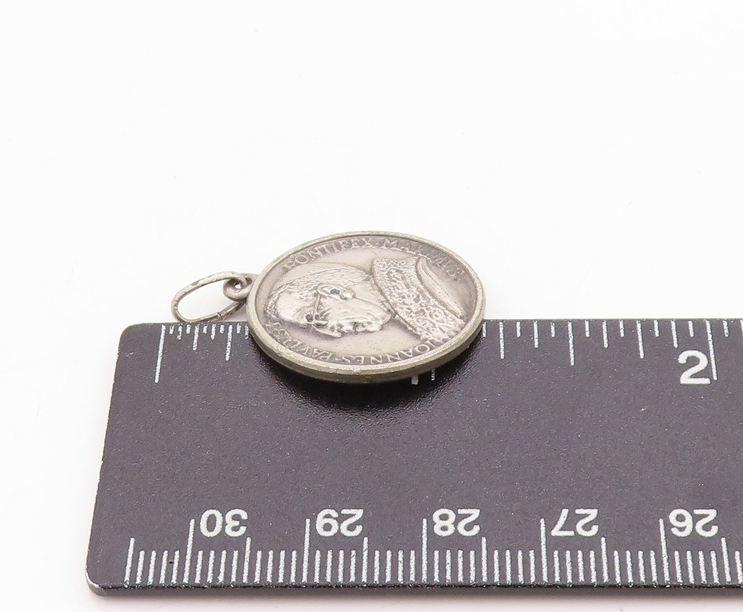925 Sterling Silver Vintage Pendant Antique Pope John Paul II Coin  PT24724