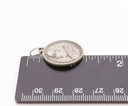 925 Sterling Silver Vintage Pendant Antique Pope John Paul II Coin  PT24724