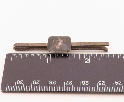 SIAM 925 Sterling Silver  Vintage Niello Dancer Dark Tone Tie Clip  TR1970