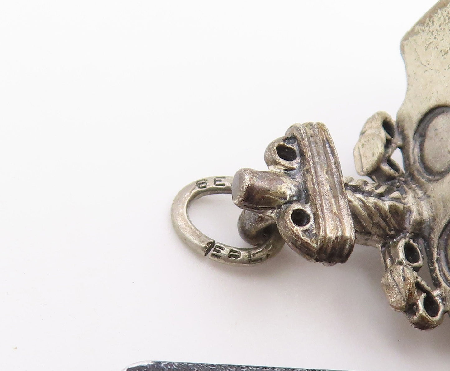 925 Sterling Silver Vintage Pendant BEAU Miniature Wood Burning Stove  PT26638