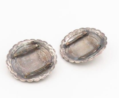 925 Sterling Silver Vintage Belt Buckle SOUTHWESTERN Scalloped Conchos TR4138