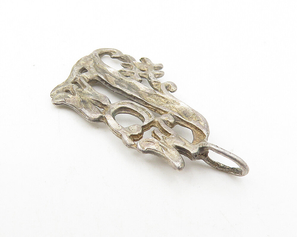 925 Sterling Silver  Vintage Number One Mom Dark Tone Drop Pendant  PT9245