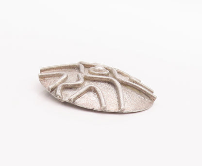 925 Sterling Silver Vintage Pendant Antique Carved Round Shield  PT23227