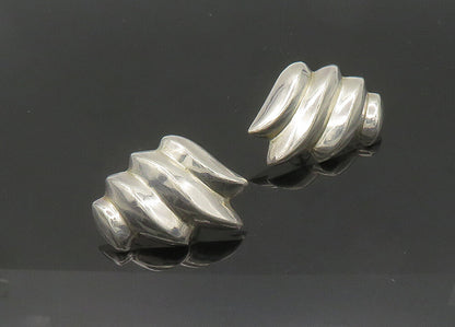 BAYANIHAN 925 Silver & 14K GOLD  Vintage Shiny Fluted Drop Earrings  EG10528