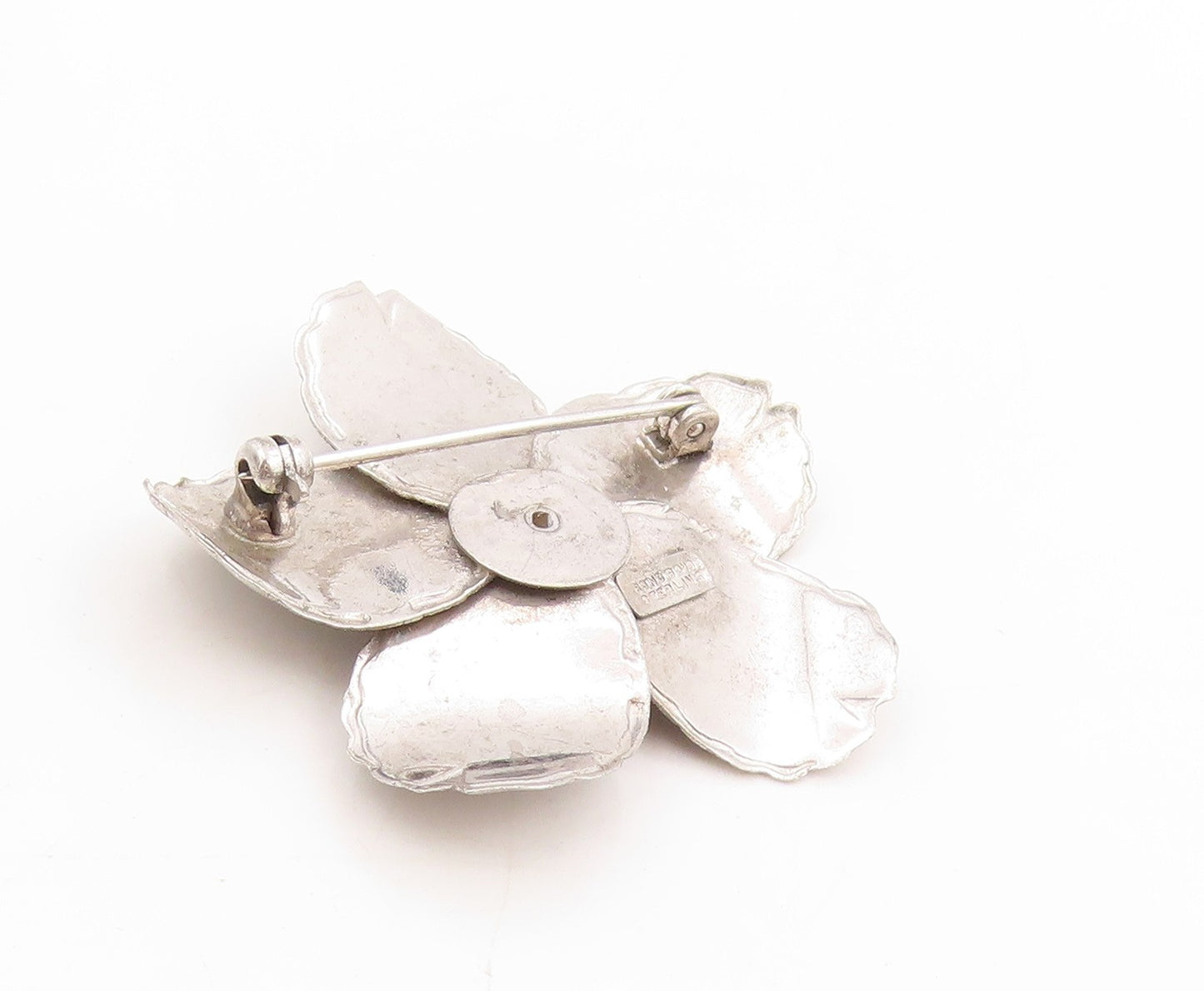 925 Sterling Silver Vintage Brooch BOND BOYD Modernist Floral Petal Pin  BP11861
