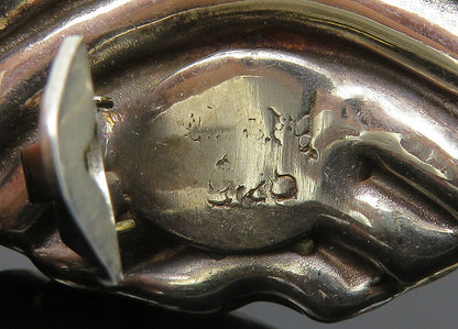 BATAMI ISRAEL 925 Sterling Silver  Vintage 2 Tone Non Pierce Earrings  EG9984