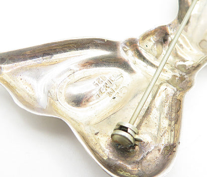 MEXICO 925 Sterling Silver  Vintage Bow Tied Ribbon Motif Brooch Pin  BP2502
