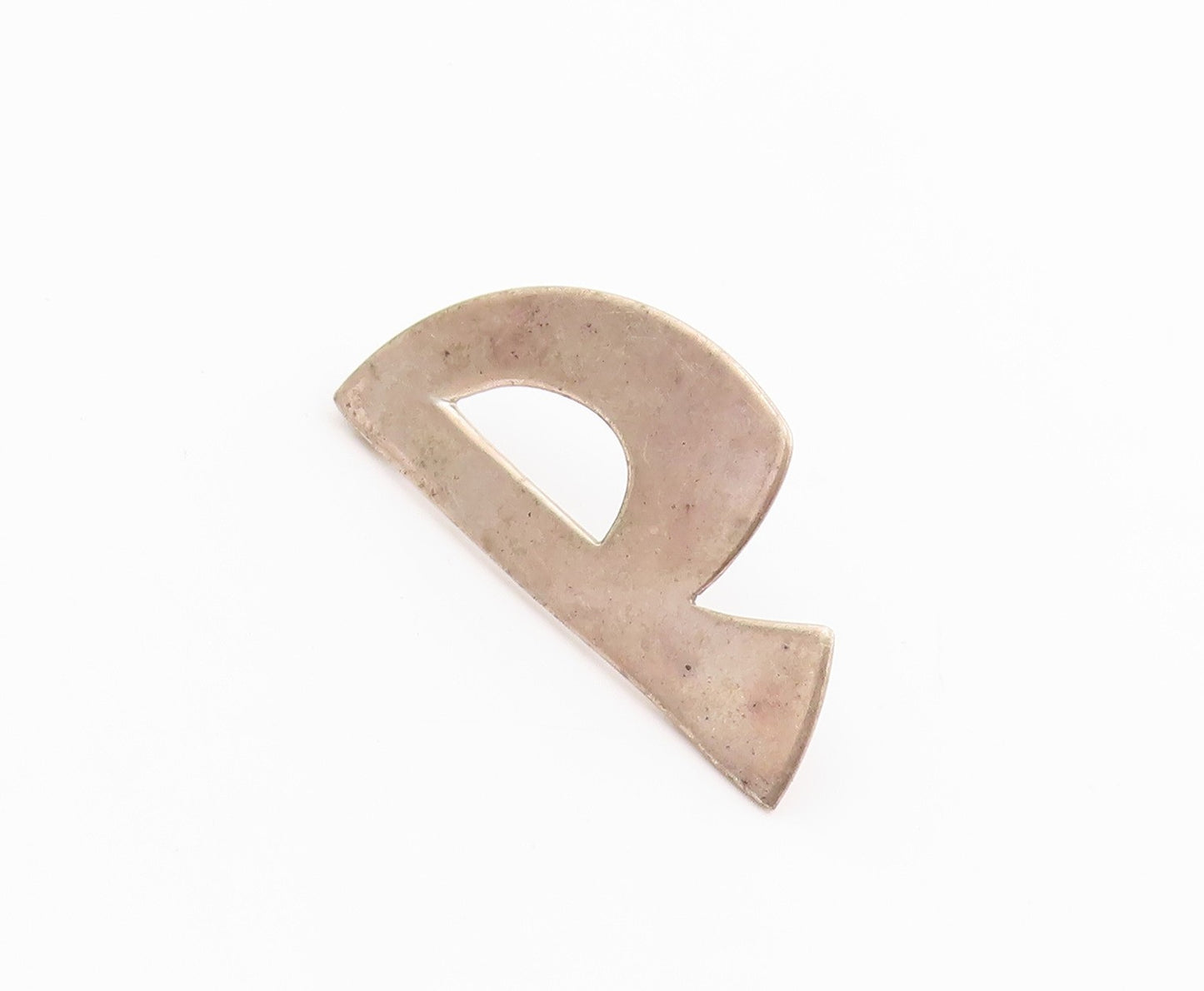 925 Sterling Silver Vintage Brooch Letter P Calligraphy Cut Out Design  BP11825