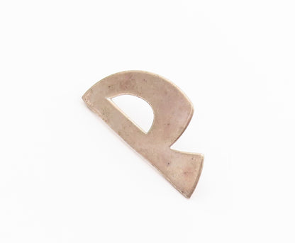 925 Sterling Silver Vintage Brooch Letter P Calligraphy Cut Out Design  BP11825