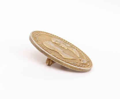 925 Sterling Silver Vintage Brooch Pin Elementary School Coin  BP11187