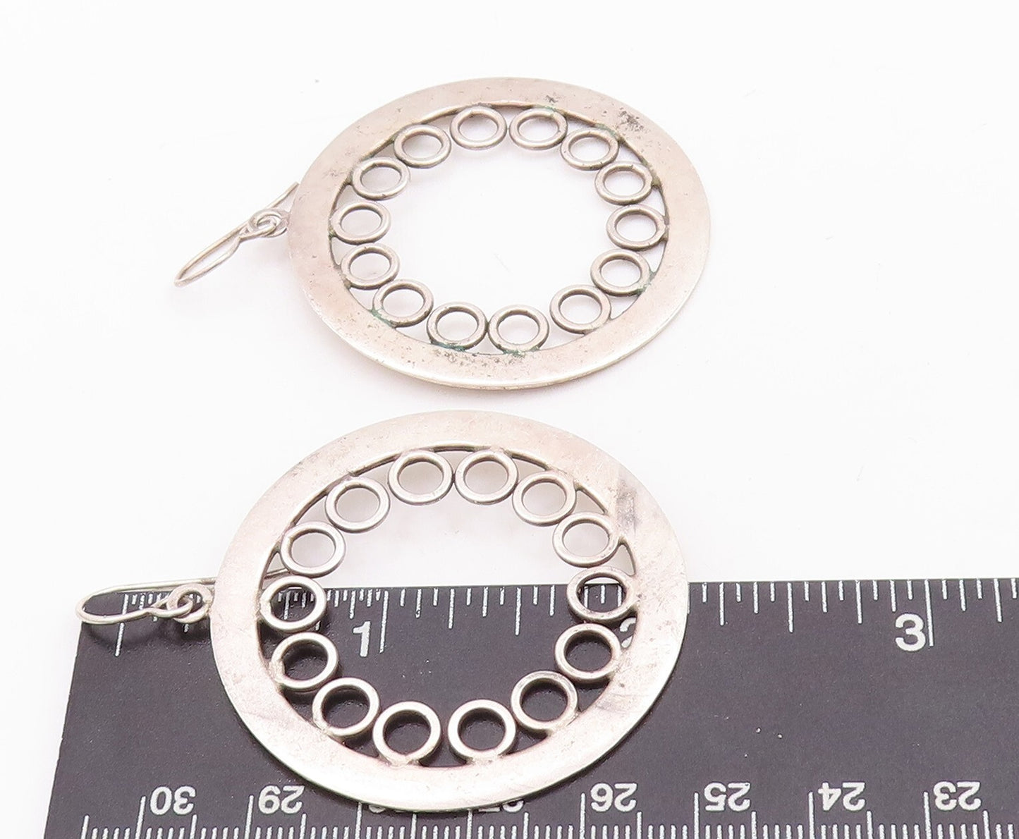 925 Sterling Silver Vintage Earrings MEXICO Brutalist Rings Framed  EG13125
