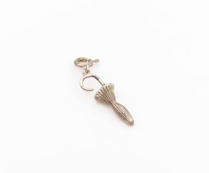 925 Sterling Silver  Vintage Petite Umbrella Motif Drop Pendant  PT17390