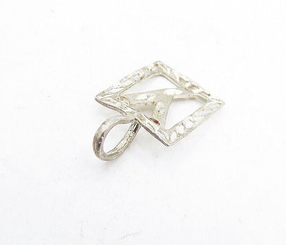 925 Sterling Silver  Vintage Petite Shiny Etched Y Initial Pendant  PT3918