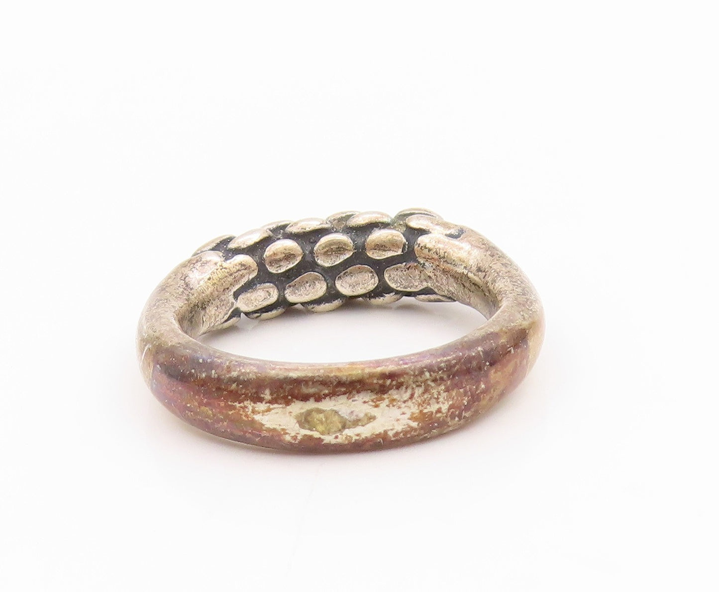 925 Sterling Silver Vintage Ring NORWAY Dark Tone Rope Carved Band  Sz 6 RG33346