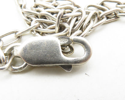 925 Sterling Silver  Vintage Smooth Brown Agate Chain Necklace  NE2876