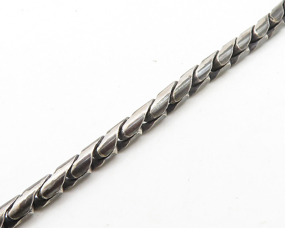 925 Sterling Silver  Vintage Swirl Love Heart Dark Tone Chain Necklace  NE2872