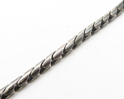 925 Sterling Silver  Vintage Swirl Love Heart Dark Tone Chain Necklace  NE2872