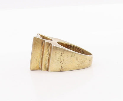 925 Sterling Silver Vintage Ring Solid Rectangle Cut CZ Step Cut  Sz 7  RG28408