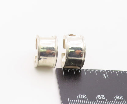 14k Gold & 925 Sterling Silver Vintage Earrings THISTLE & BEE Wide Hoop  EG14390