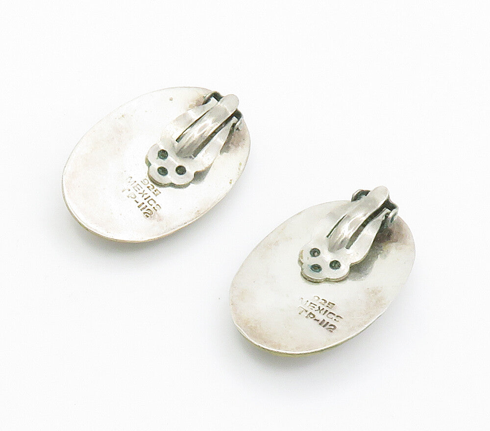 MEXICO 925 Sterling Silver  Vintage Two Tone Non Pierce Drop Earrings  EG7535