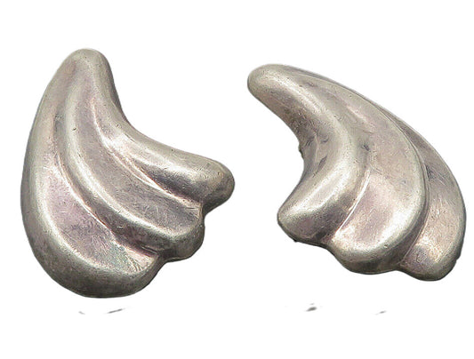 MEXICO 925 Sterling Silver  Vintage Hollow Swirl Non Pierce Earrings  EG6033