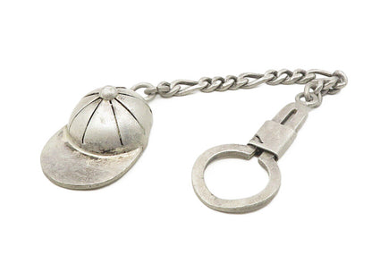 NVC MEXICO 925 Sterling Silver  Vintage Baseball Cap Motif Key Chain   TR1751