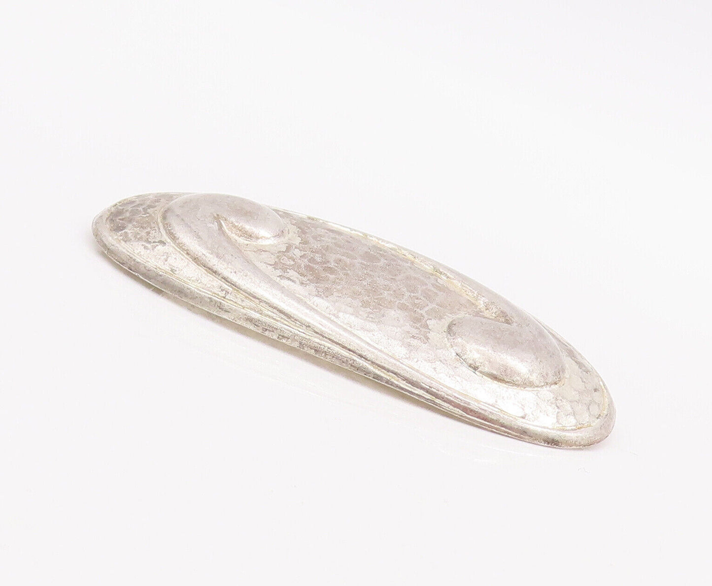 925 Sterling Silver Vintage Brooch Pin WILLIAM HENRY Oval Dented Swirl  BP10921