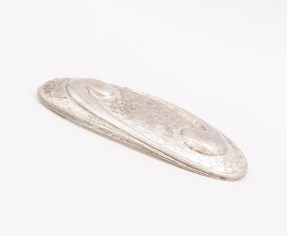 925 Sterling Silver Vintage Brooch Pin WILLIAM HENRY Oval Dented Swirl  BP10921