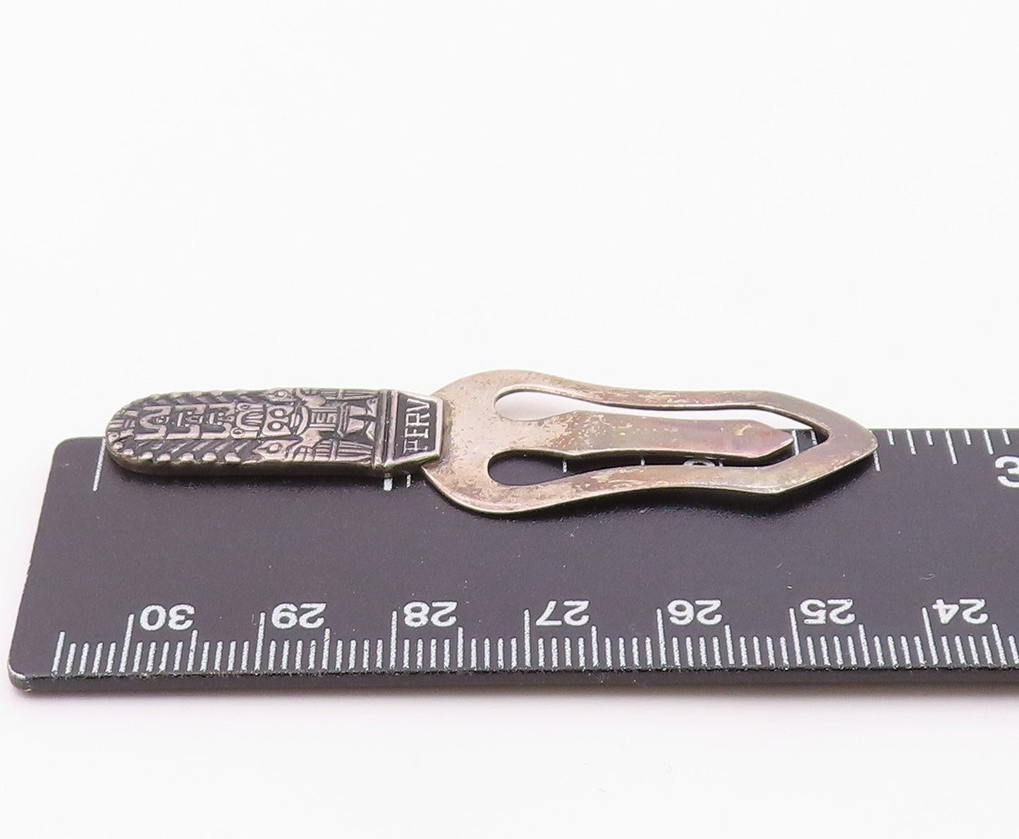 PERU 925 Sterling Silver  Vintage Aztec Mayan Warrior Bookmark  TR3416