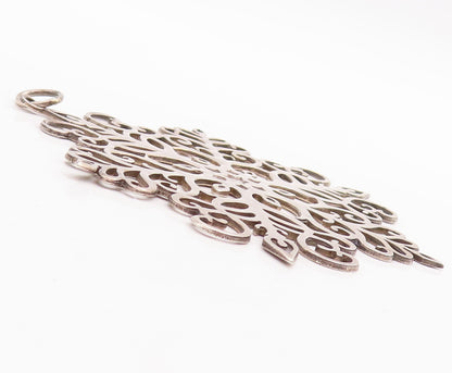 925 Sterling Silver Vintage Pendant MMA Swirly Design Carved Flower  PT23203
