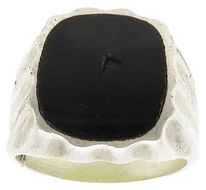 MEXICO 925 Sterling Silver  Vintage Black Onyx Cocktail Ring Sz 12  RG16005