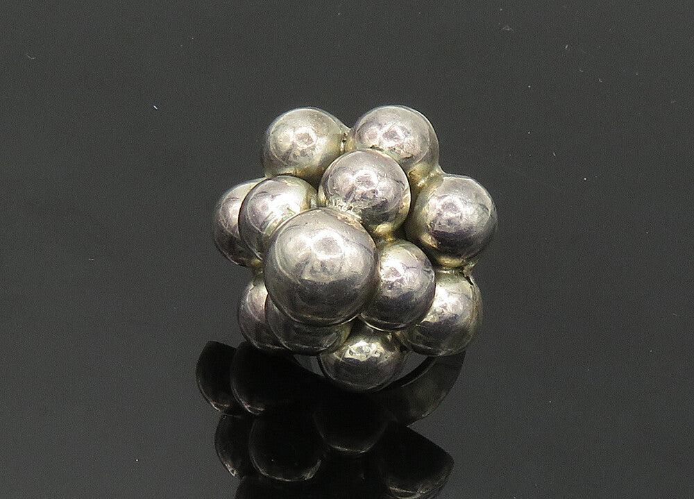MEXICO 925 Silver  Vintage Bubble Dome Adjustable Band Ring Sz 6  RG20115