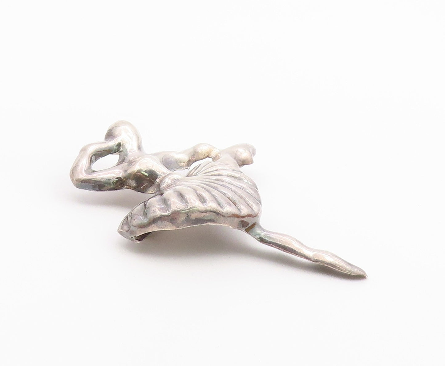 MEXICO 925 Sterling Silver  Vintage Ballet Dancer Motif Brooch Pin  BP4673
