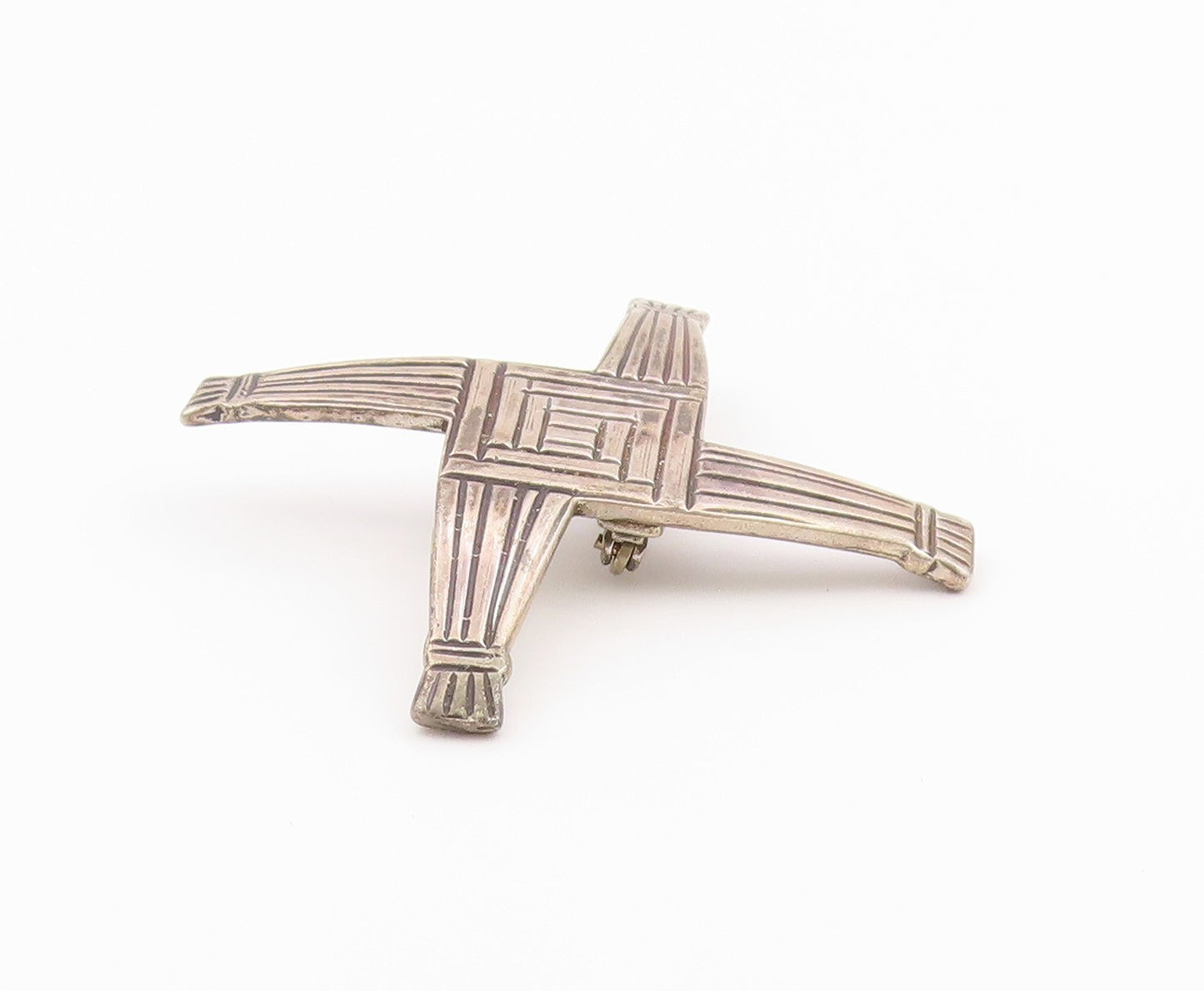 925 Sterling Silver Vintage Brooch Pin Classic Etched St. Brigid's Cross BP12620
